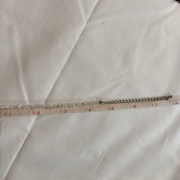 crystal heart Pendant necklace Iridescent 14 1/2 “ Plus Extension - Picture 7 of 7